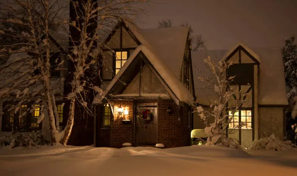 A warm Wichita home on a snowy Kansas evening